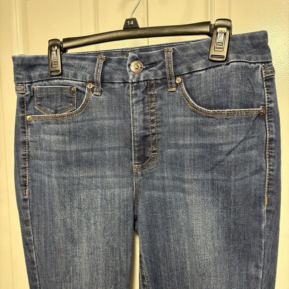 NEW Seven 7 Tummyless High Rise Skinny Jeans Women’s Size 10 Stretch Blue Denim - Picture 2 of 11